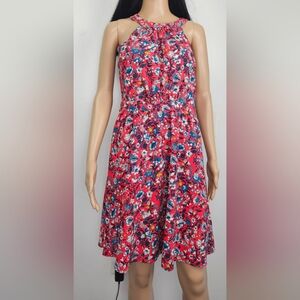 LOFT Women's Floral Red Dress